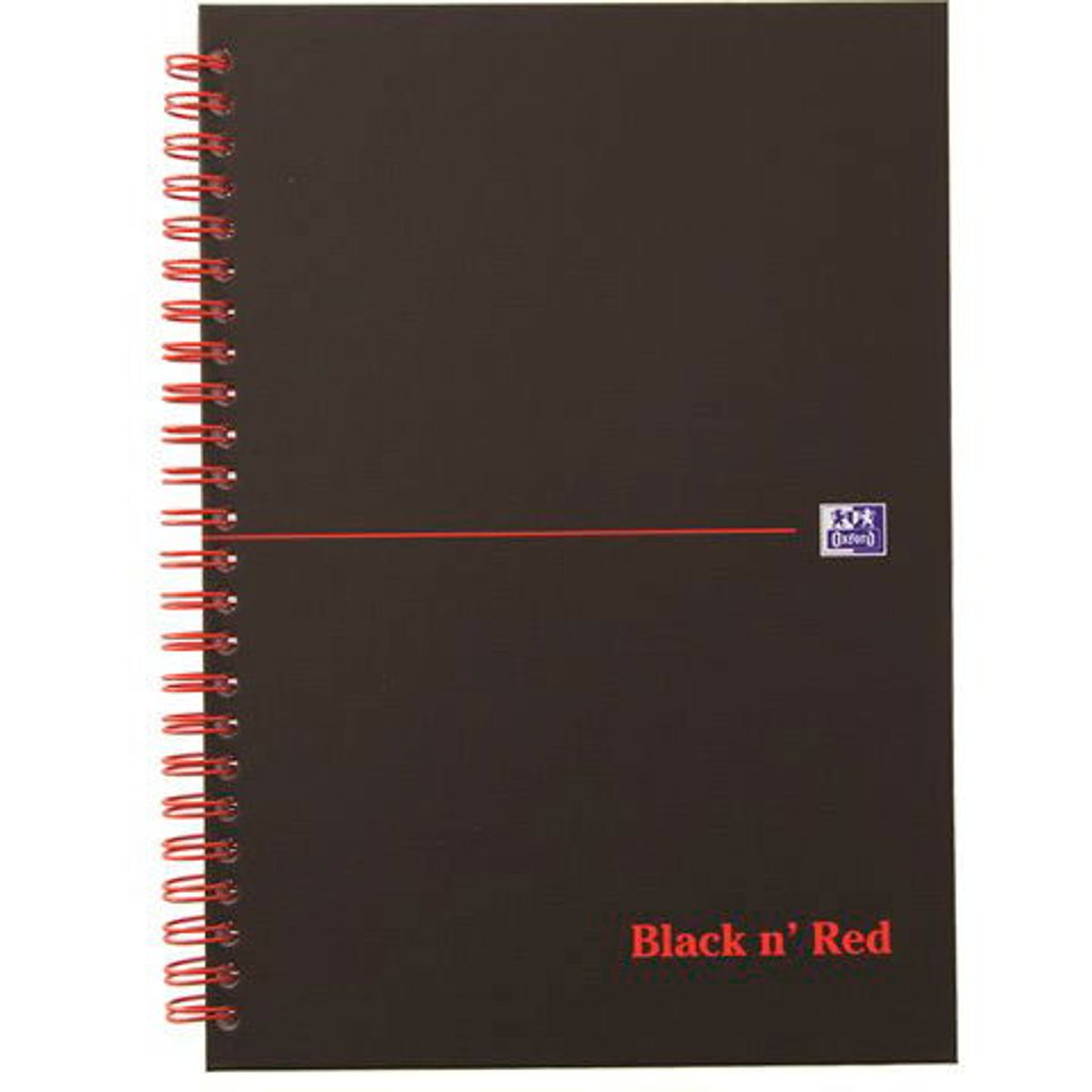 Oxford BlacknRed spiralblok A5 linjeret