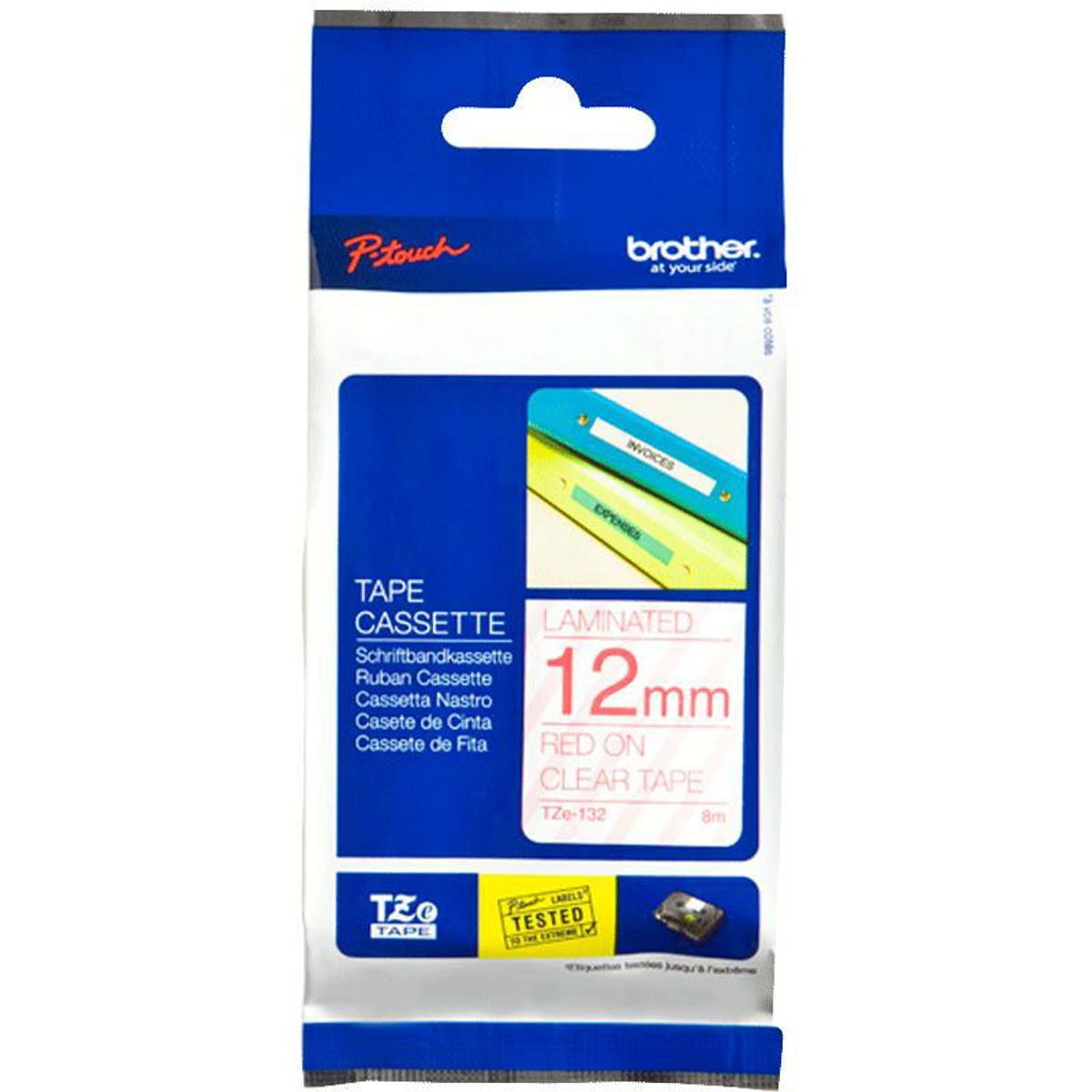 Brother TZe-tape TZE132 rod;klar 12 mm x 8 m