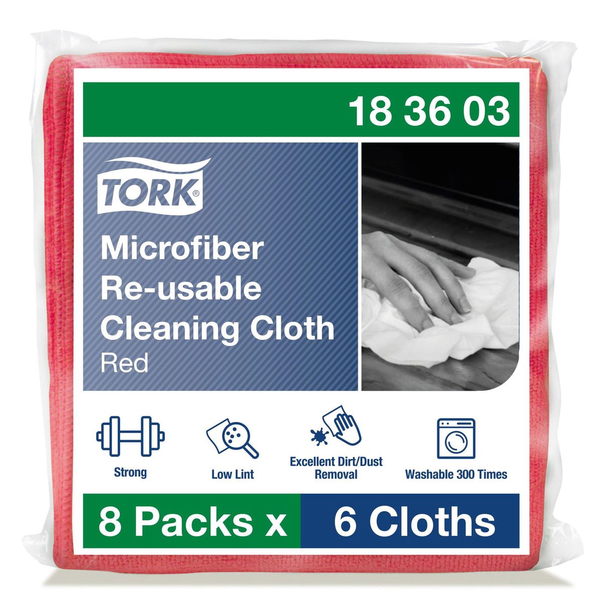 Tork 183603 Premium mikrofiberklud rød