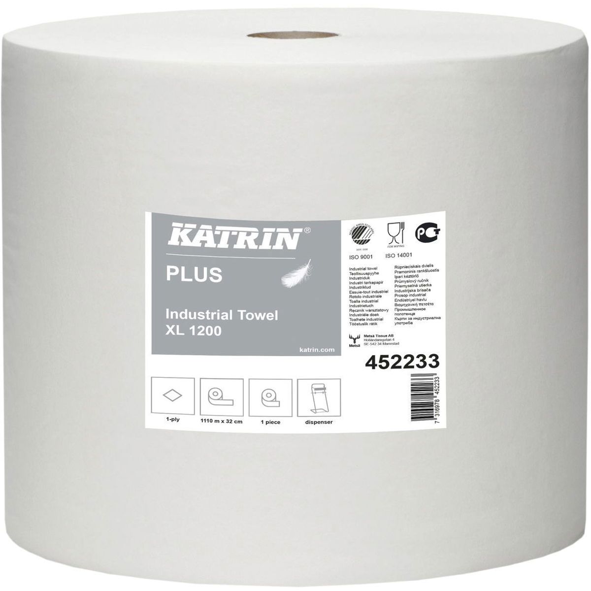 Katrin 452233 XL Plus industrirulle 1lags hvid