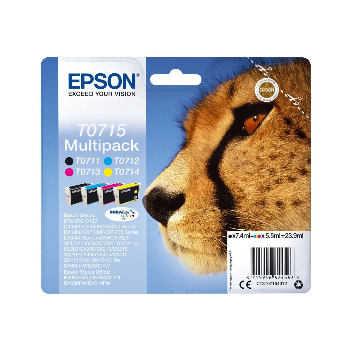 Epson T0715 C13T07154010 Sampakke Blækpatron