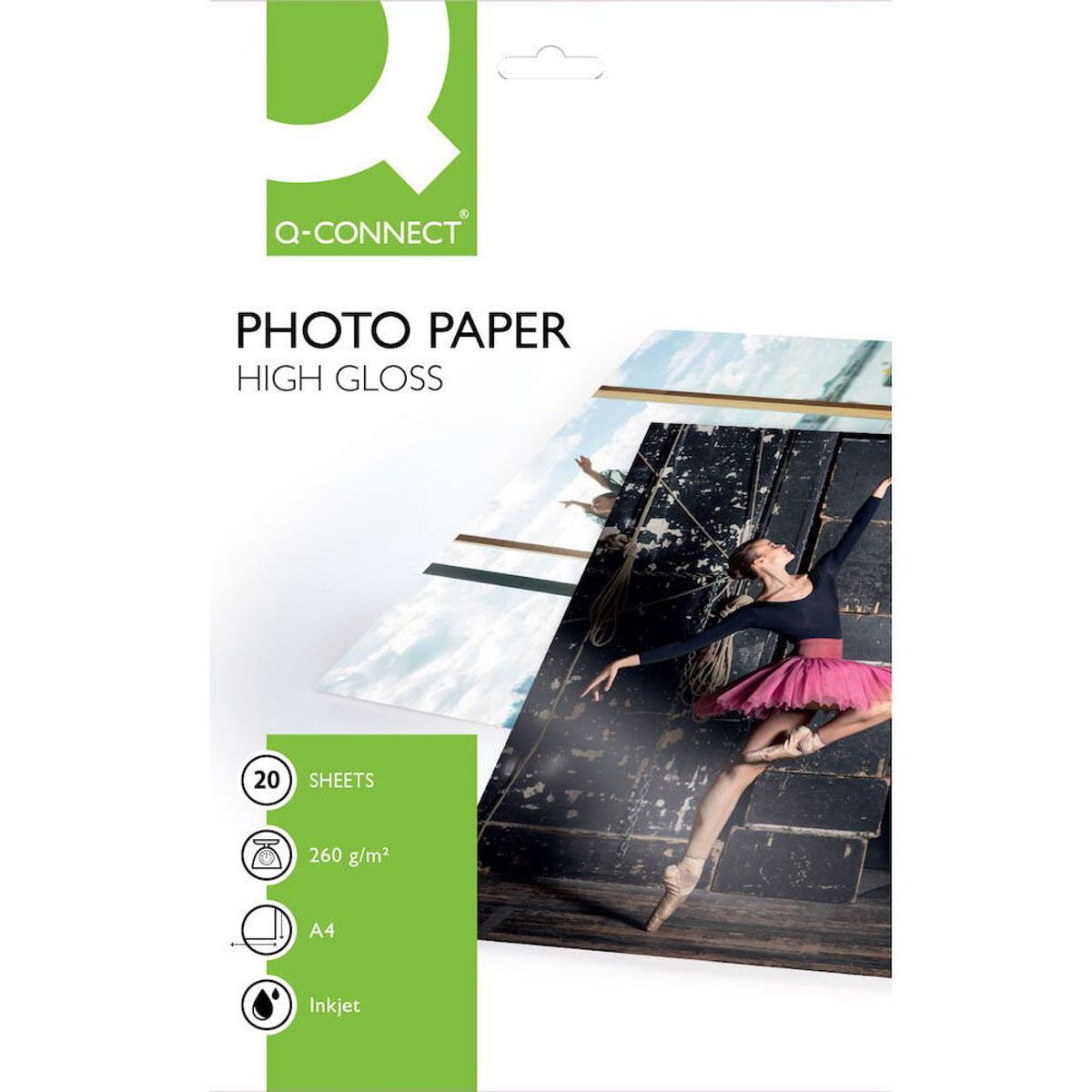 Q-connect high gloss fotopapir A4 hvid 260 g