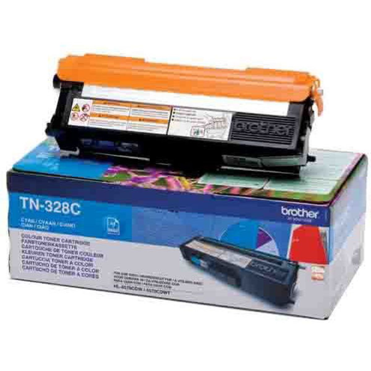 Brother TN-328C Cyan Lasertoner, 6.000 sider