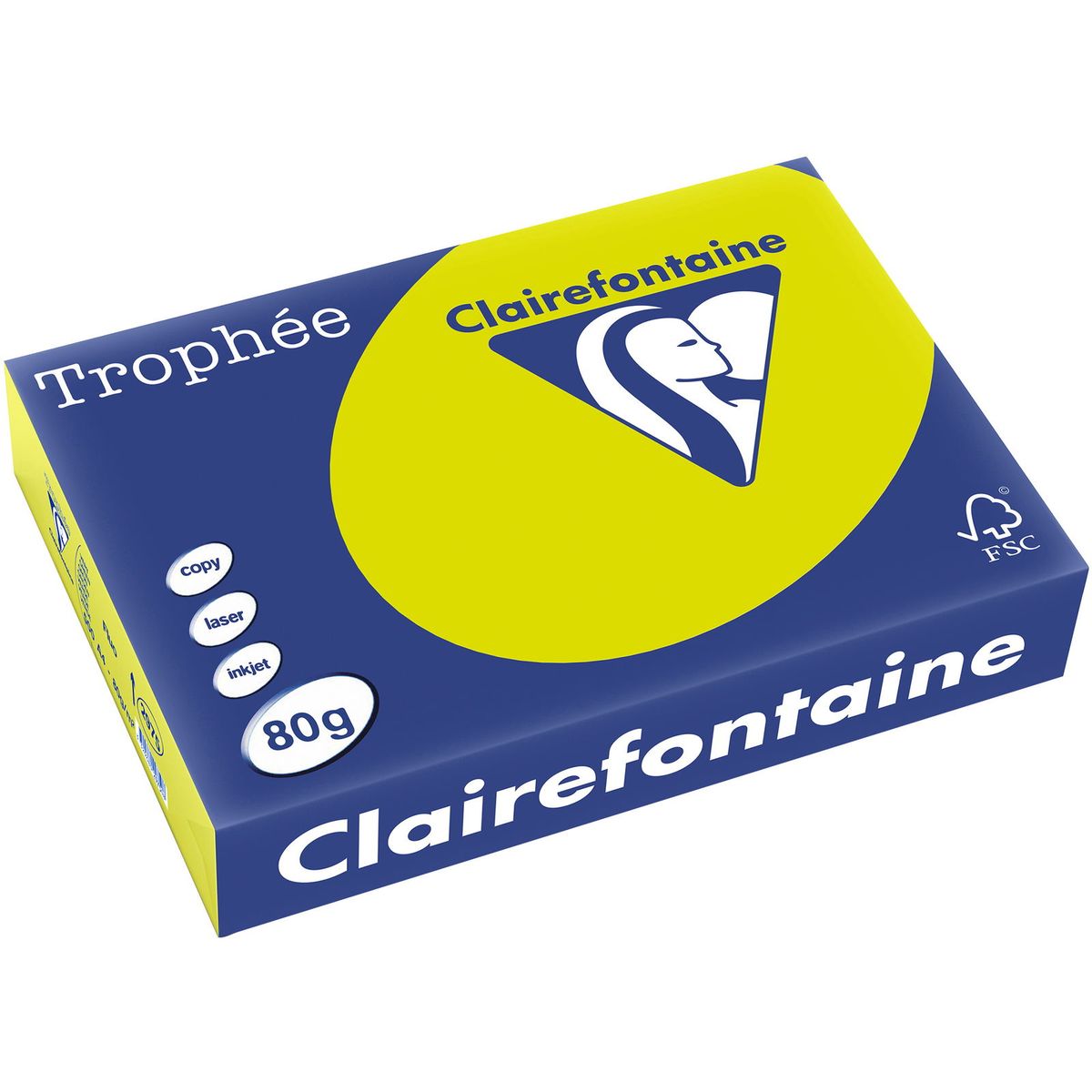 Q-connect Trophee kopipapir A4 80g fluo grøn 500ark