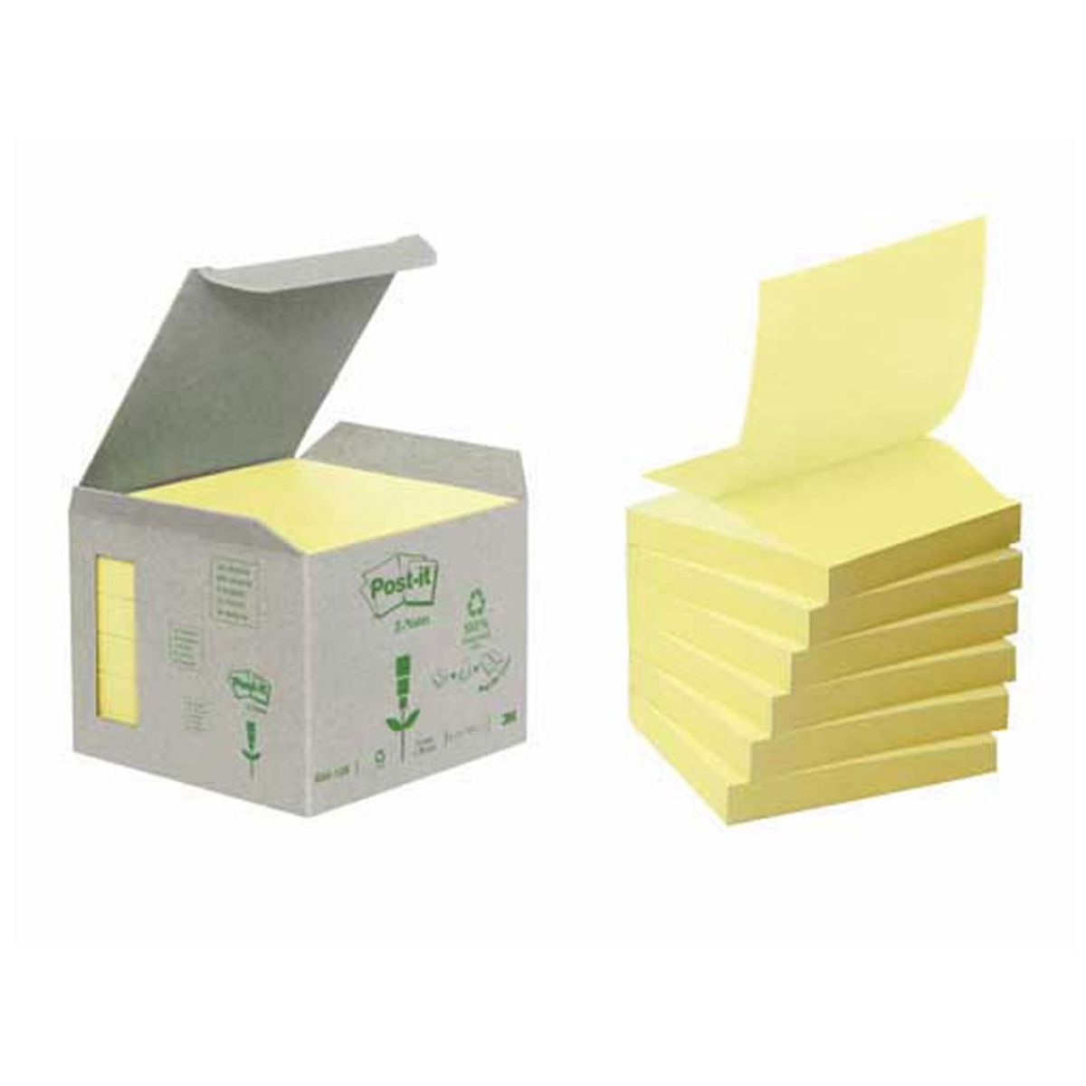 Post-it z-notes 76x76mm gul 6 blokke