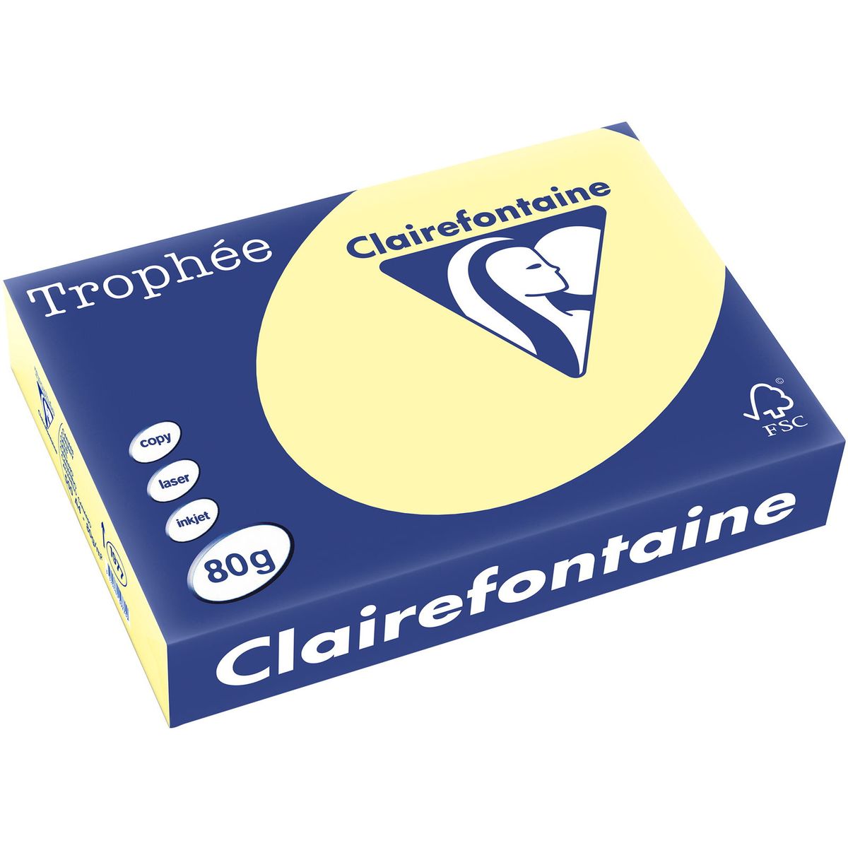 Q-connect Trophee kopipapir A4 80g pastel gul 500ark