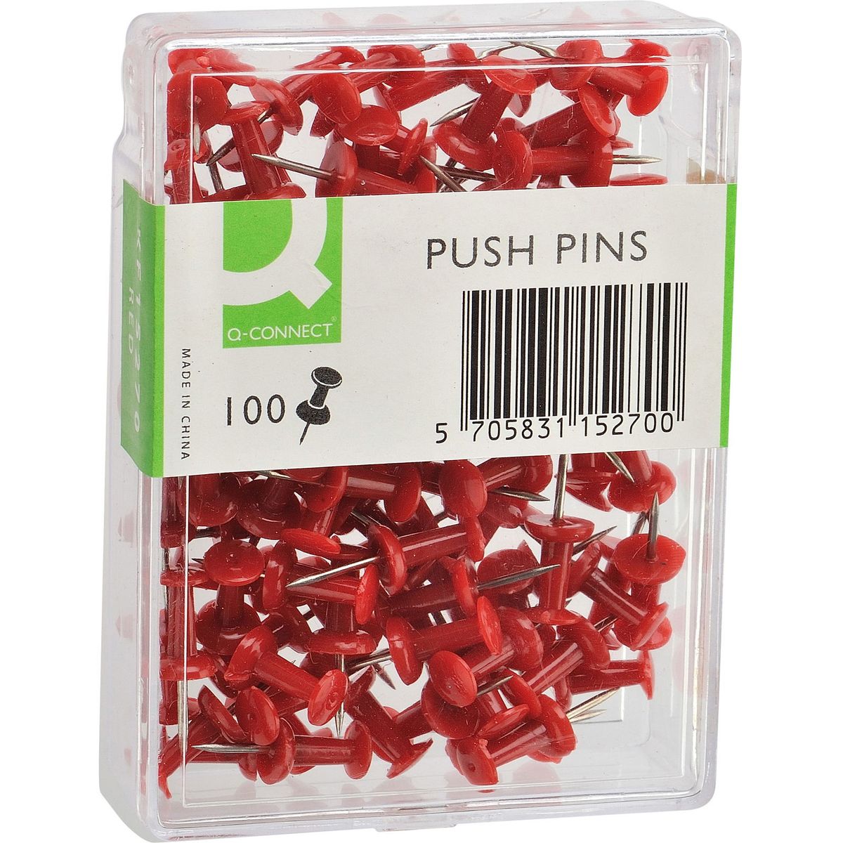 Q-connect Push Pins rød 100stk