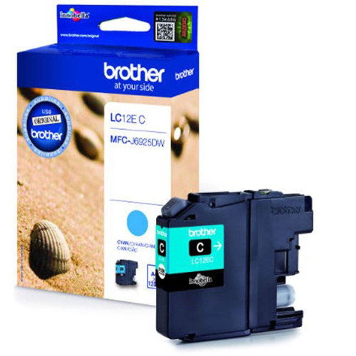 Brother LC12EC Cyan Blækpatron, 1.200 sider