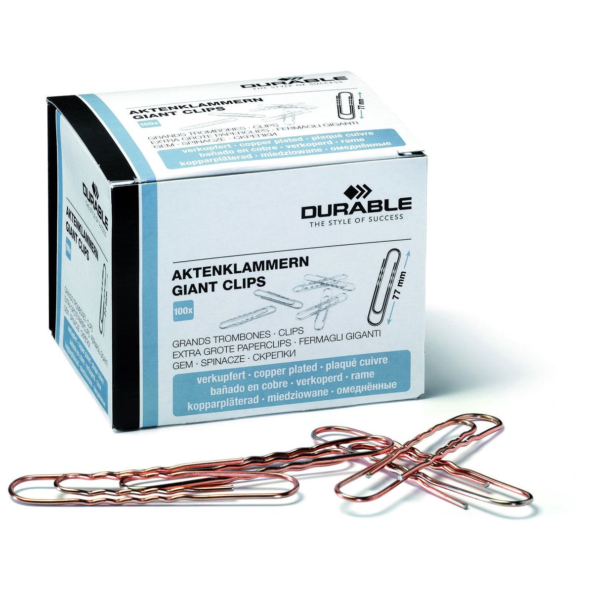 Durable kobberfarvet bølgede metalclips 77 mm