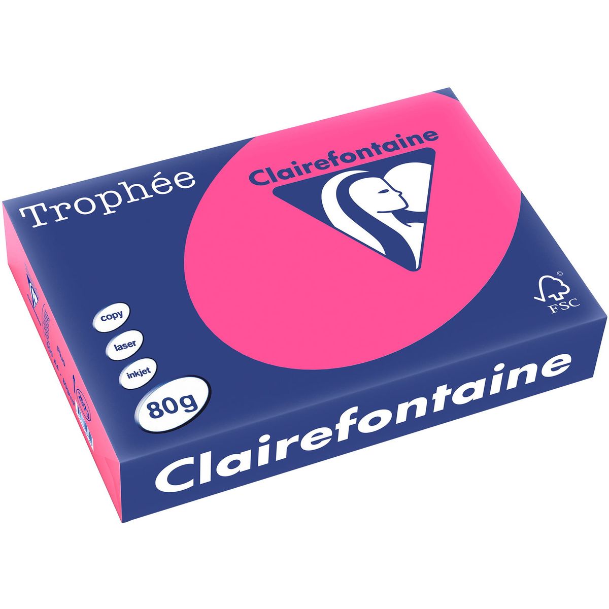 Q-connect Trophee kopipapir A4 80g fluo pink 500ark