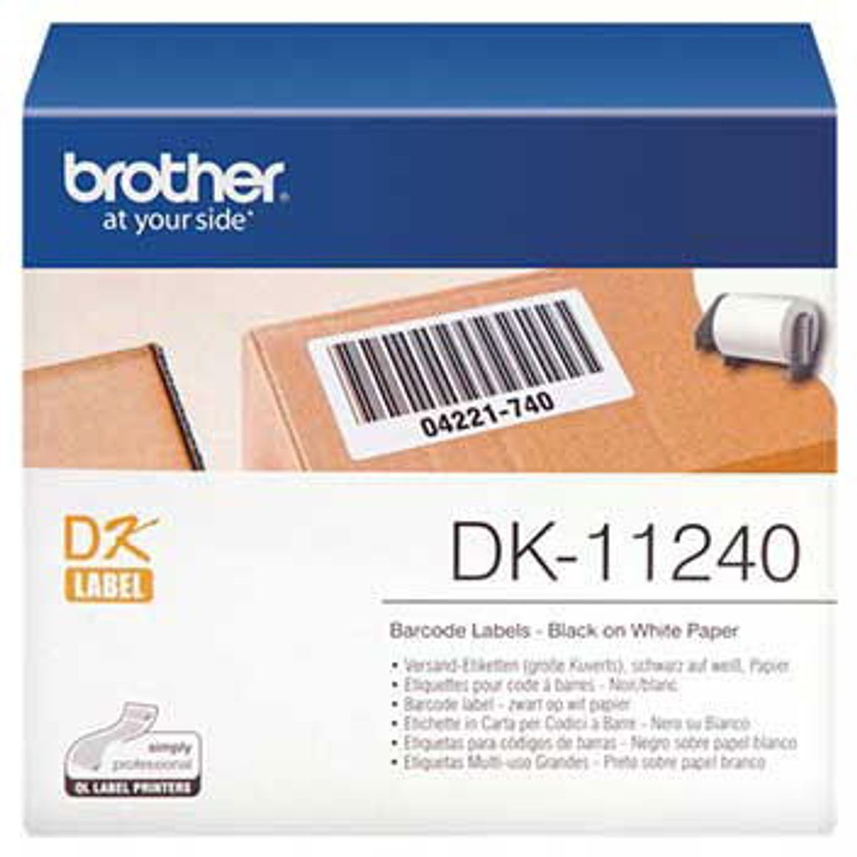 Brother papiretiket 102x50mm hvid 600stk