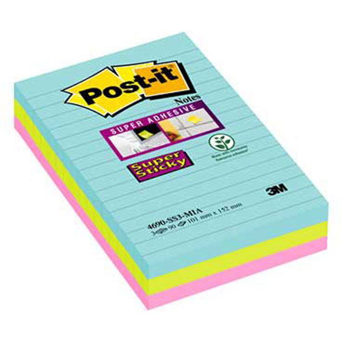 Post-it Miami notes 152 mm flerfarvet 3 blk