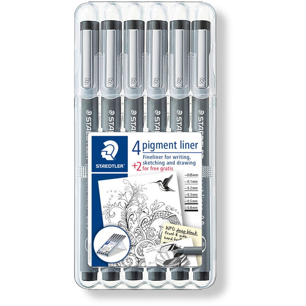 Staedtler 308 pigment fineliner 6stk