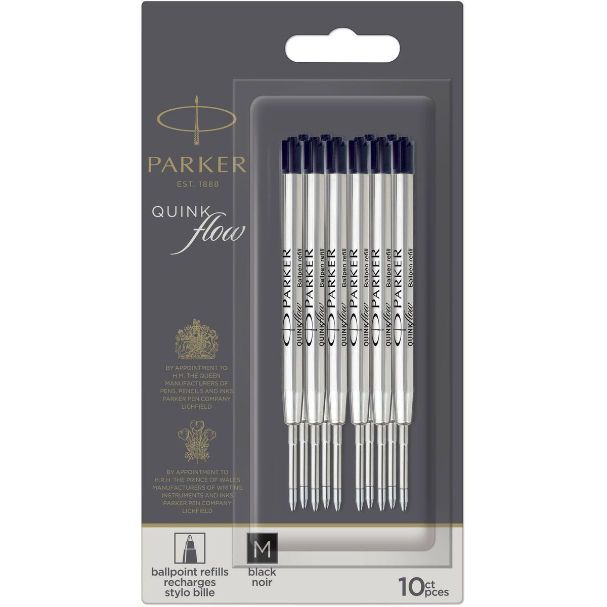 Parker Jotter refill medium 0,7mm sort 10stk