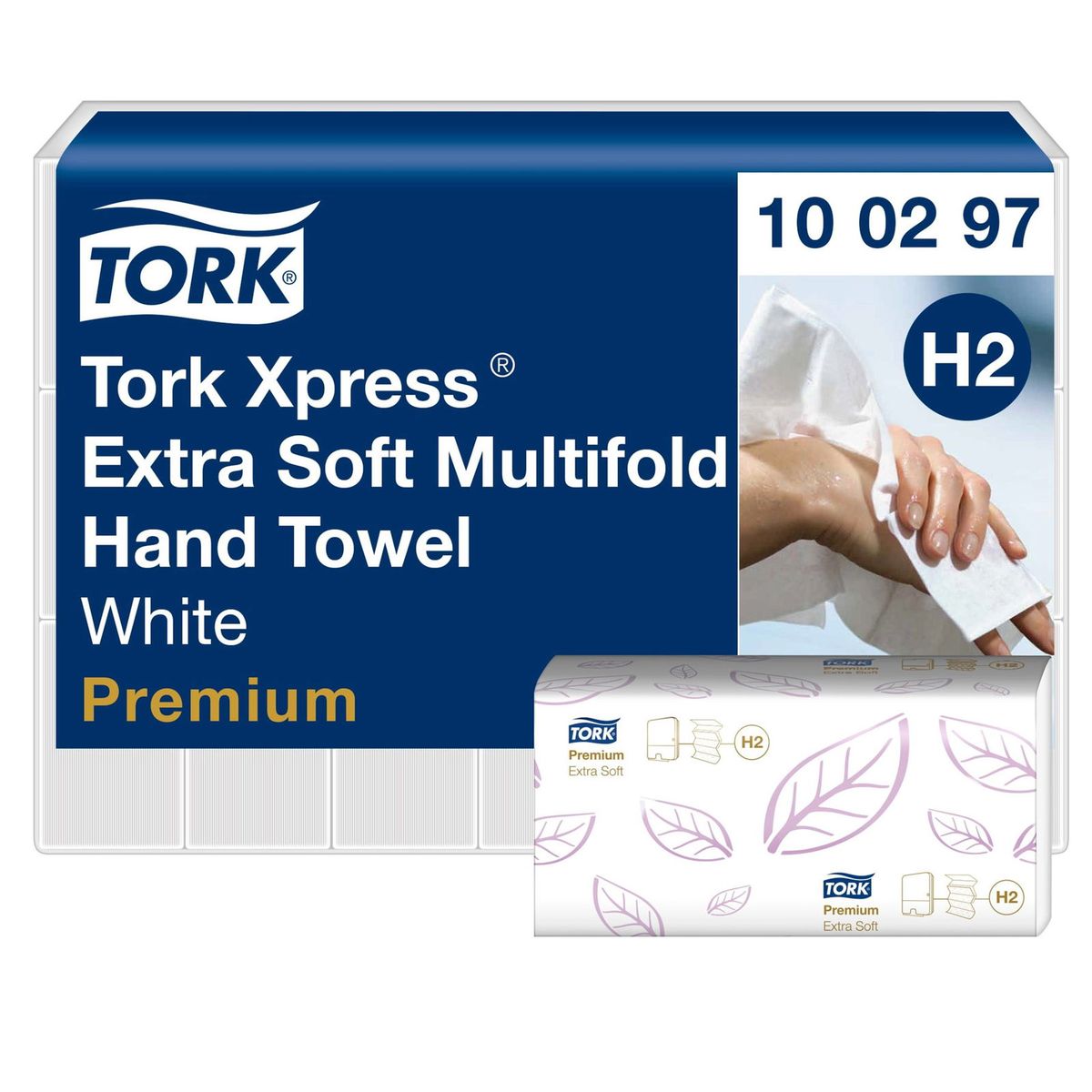 Tork 100297 Xpress Extra Soft håndklædeark H2 hvid 21x100ark