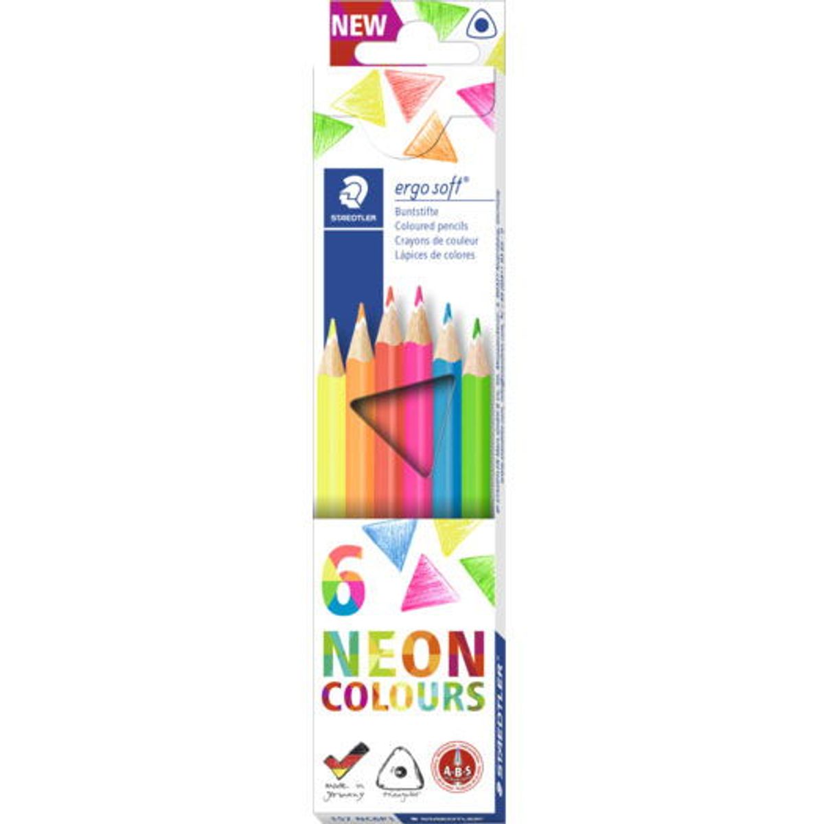 Staedtler Ergosoft 157 farveblyanter 6 neonfarver