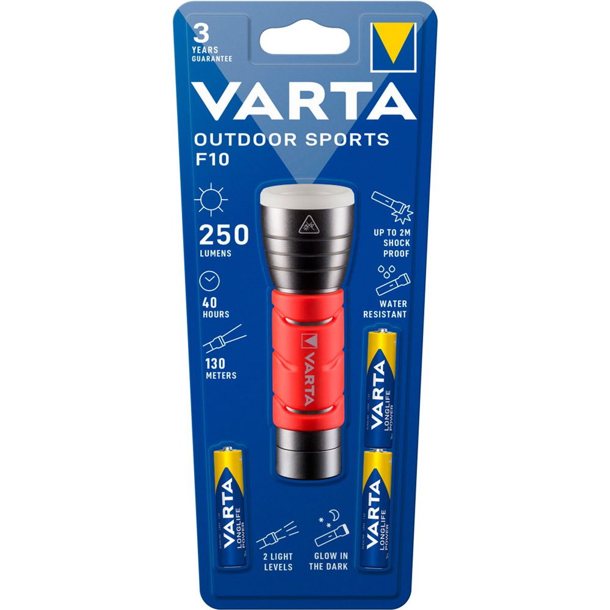 Varta Outdoor Sports F10 lommelygte rød/sort