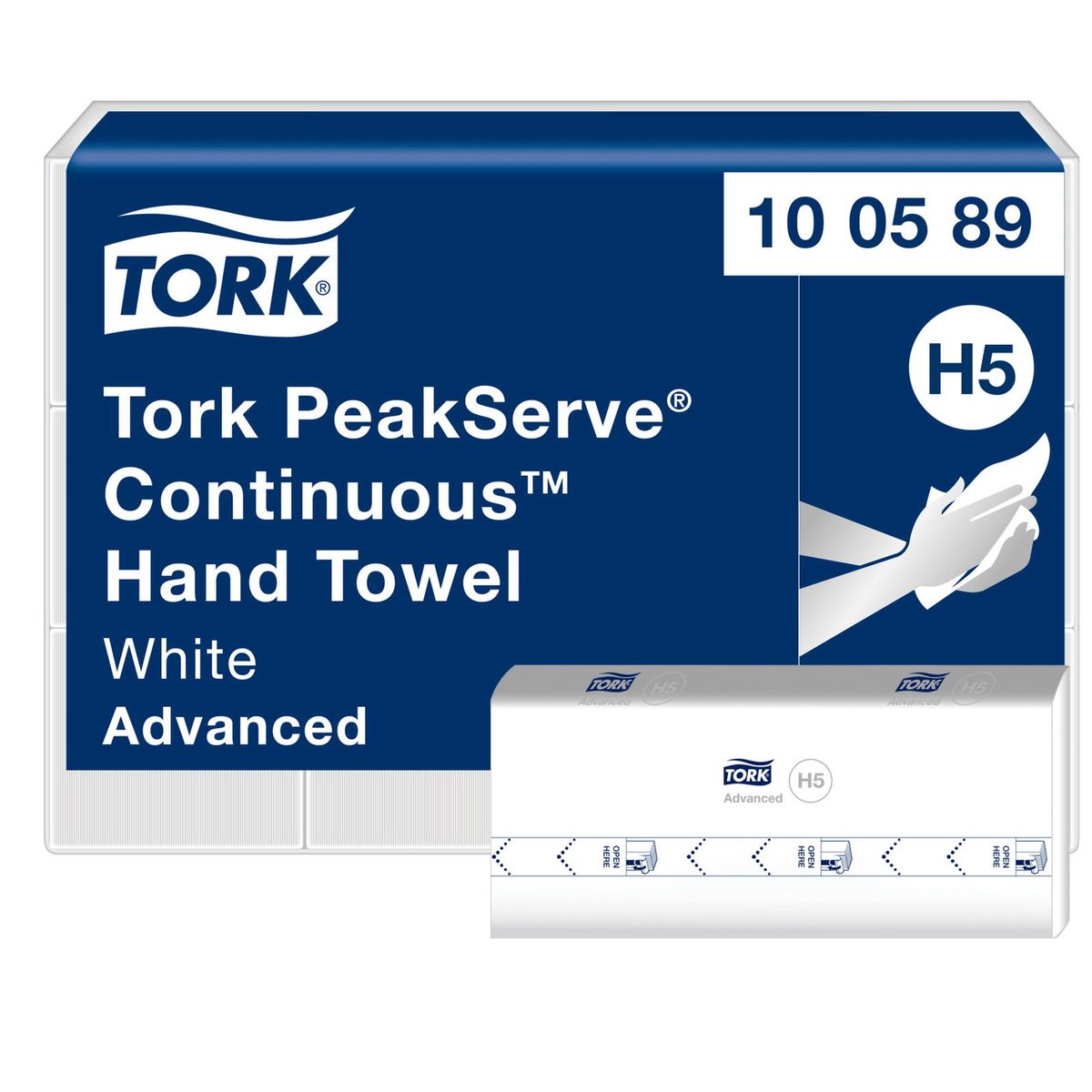 Tork 100589 PeakServe Continuous håndklædeark H5 hvid 3240ark