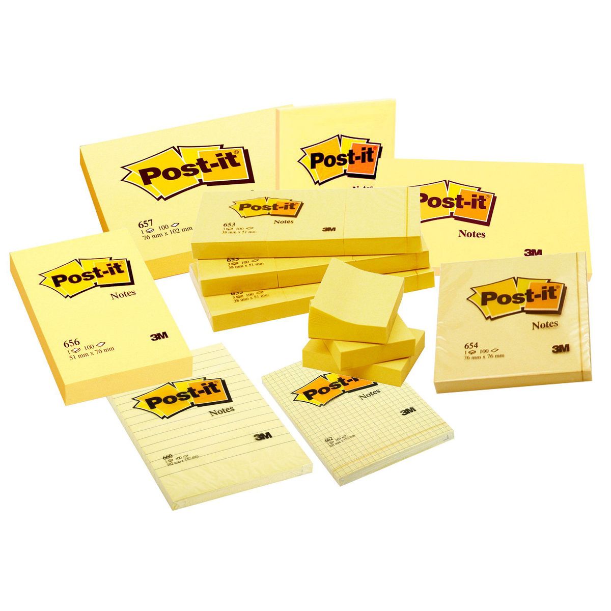 Post-it linieret notes 102 x 152 mm i gul