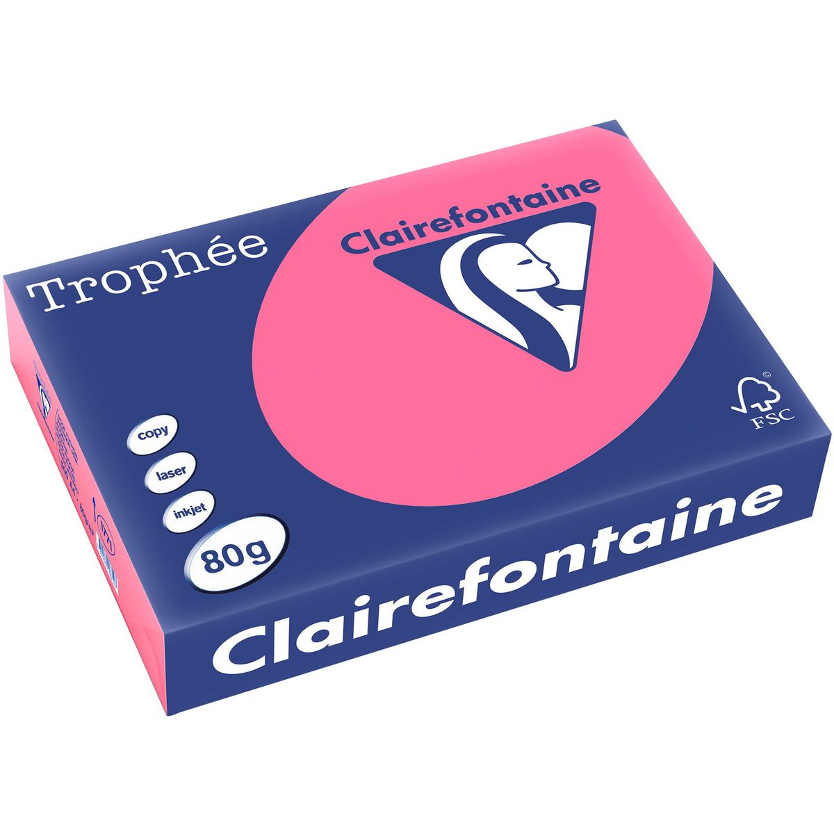 Q-connect Trophee kopipapir A4 80g stærk pink 500ark