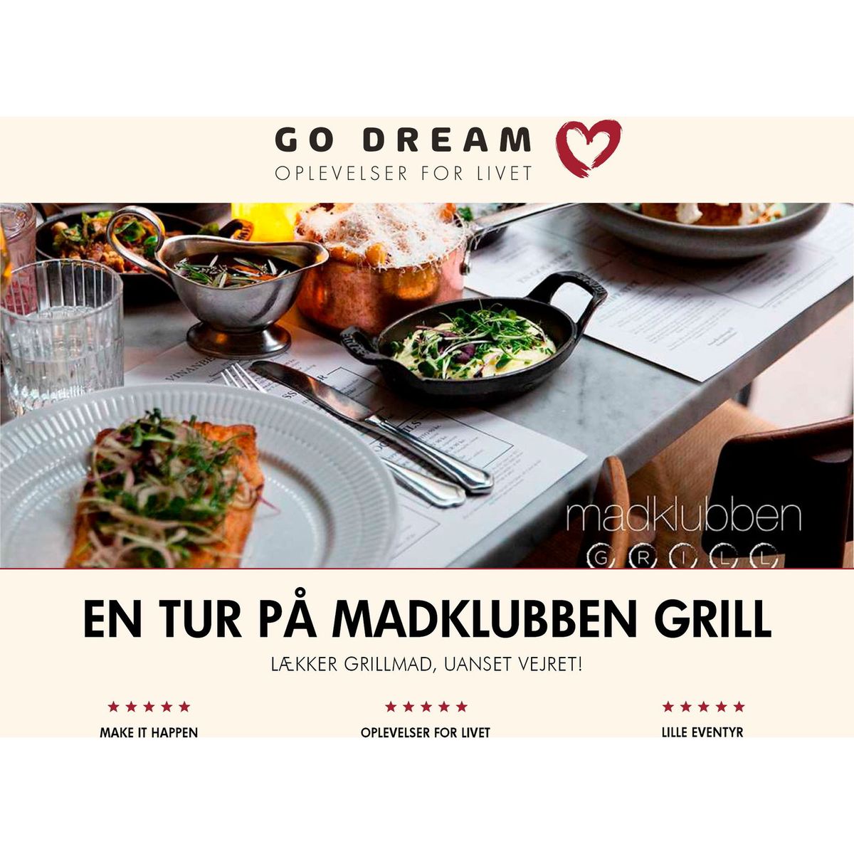 Go Dream En tur på Madklubben Grill gavekort