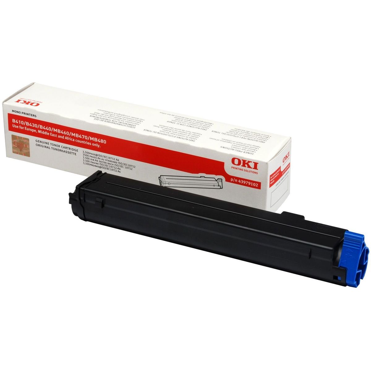 Oki 43979102 sort lasertoner, 3.500 sider