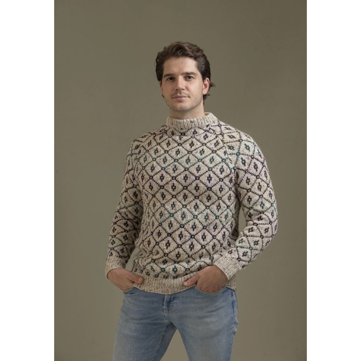 "Vintage" Genser - Viking Design 2338-6A Kit - XS-XXXL - Viking Eco Highland Wool, fra Viking