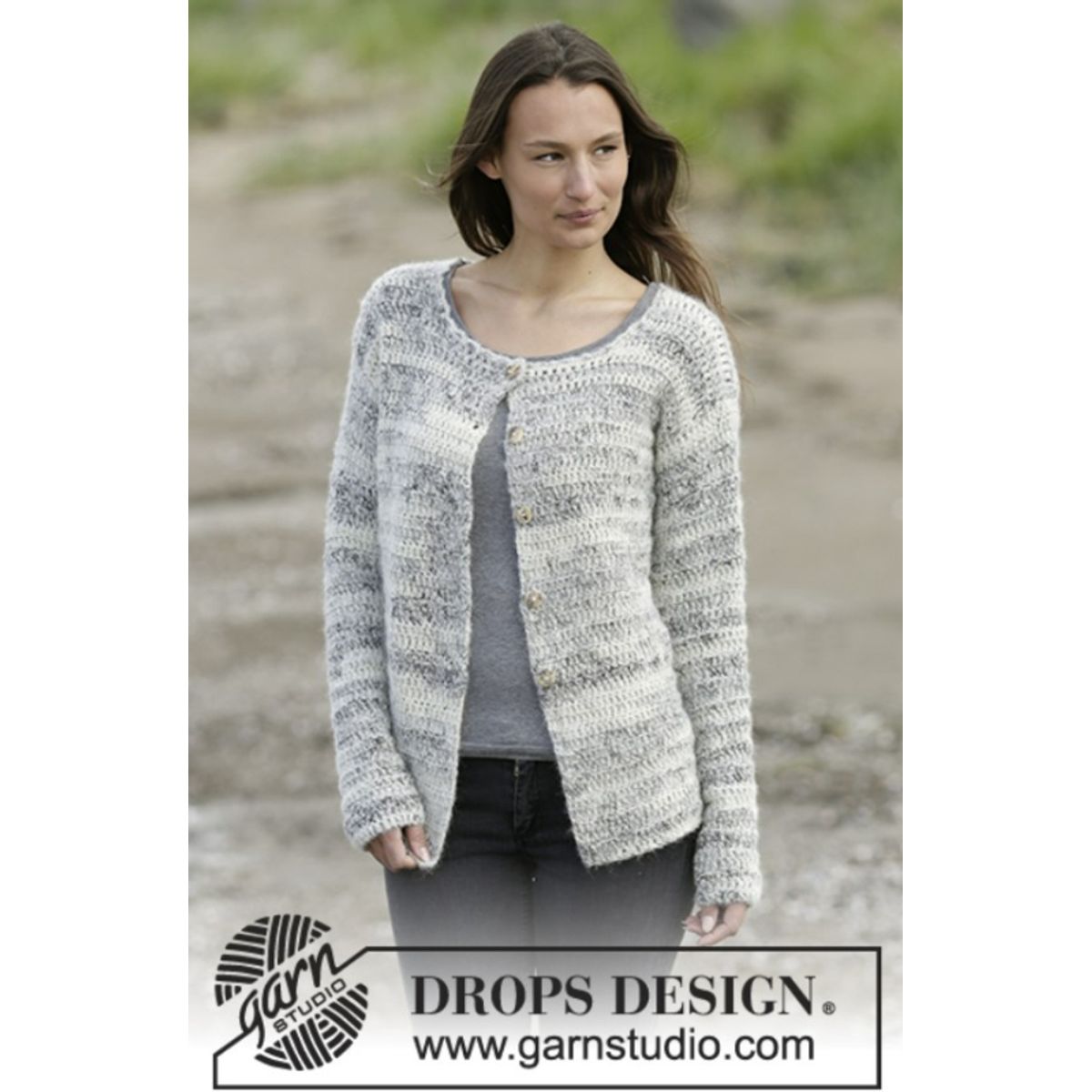 0-1255 Irish Cloud Cardigan by DROPS Design, fra Viking