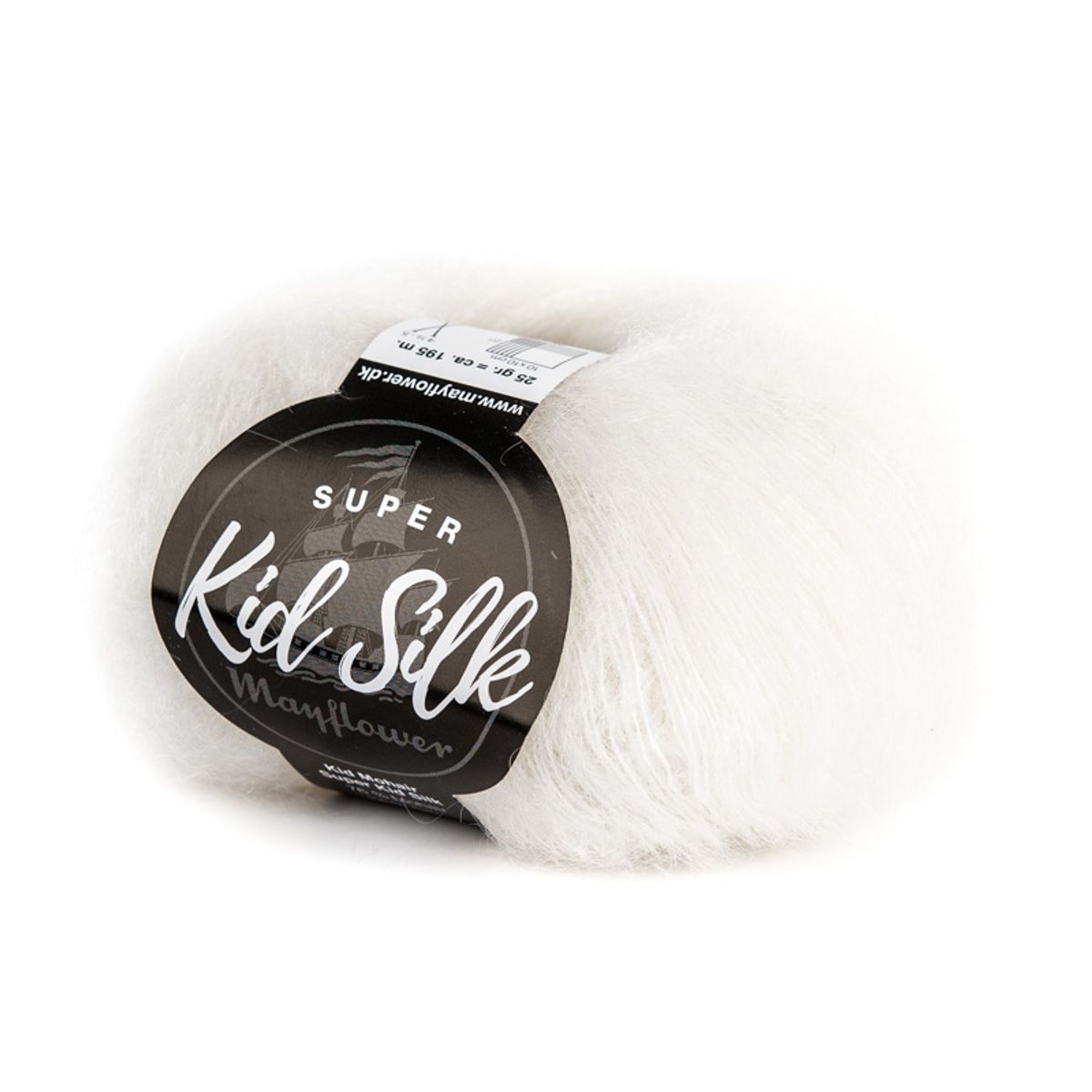 Mayflower Super Kid Silk - Hvid 01, Mohair/Silk, fra Mayflower