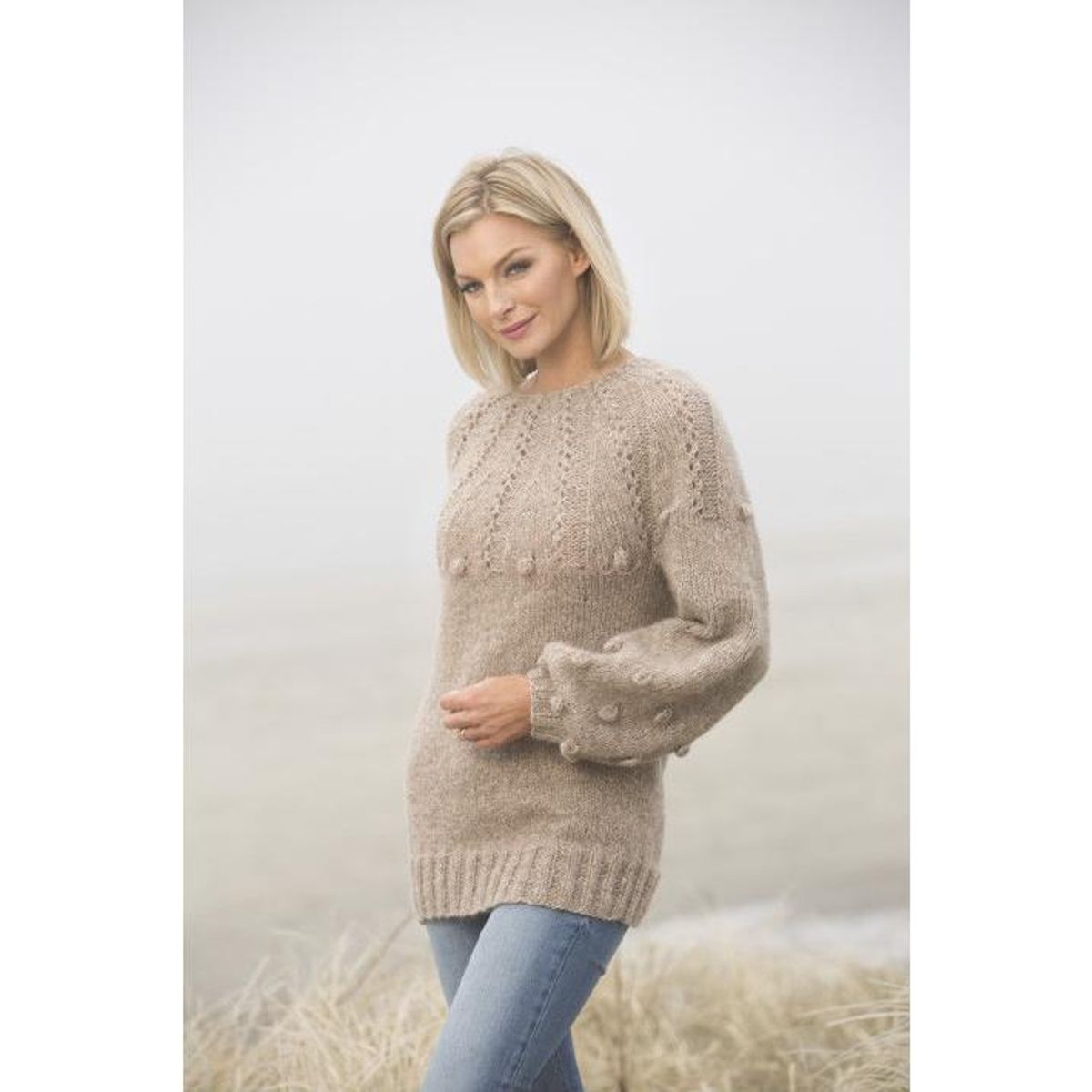 "Sand" Genser - Viking Design 1807-7 Kit - XS-XXL - Viking Alpaca Bris, fra Viking