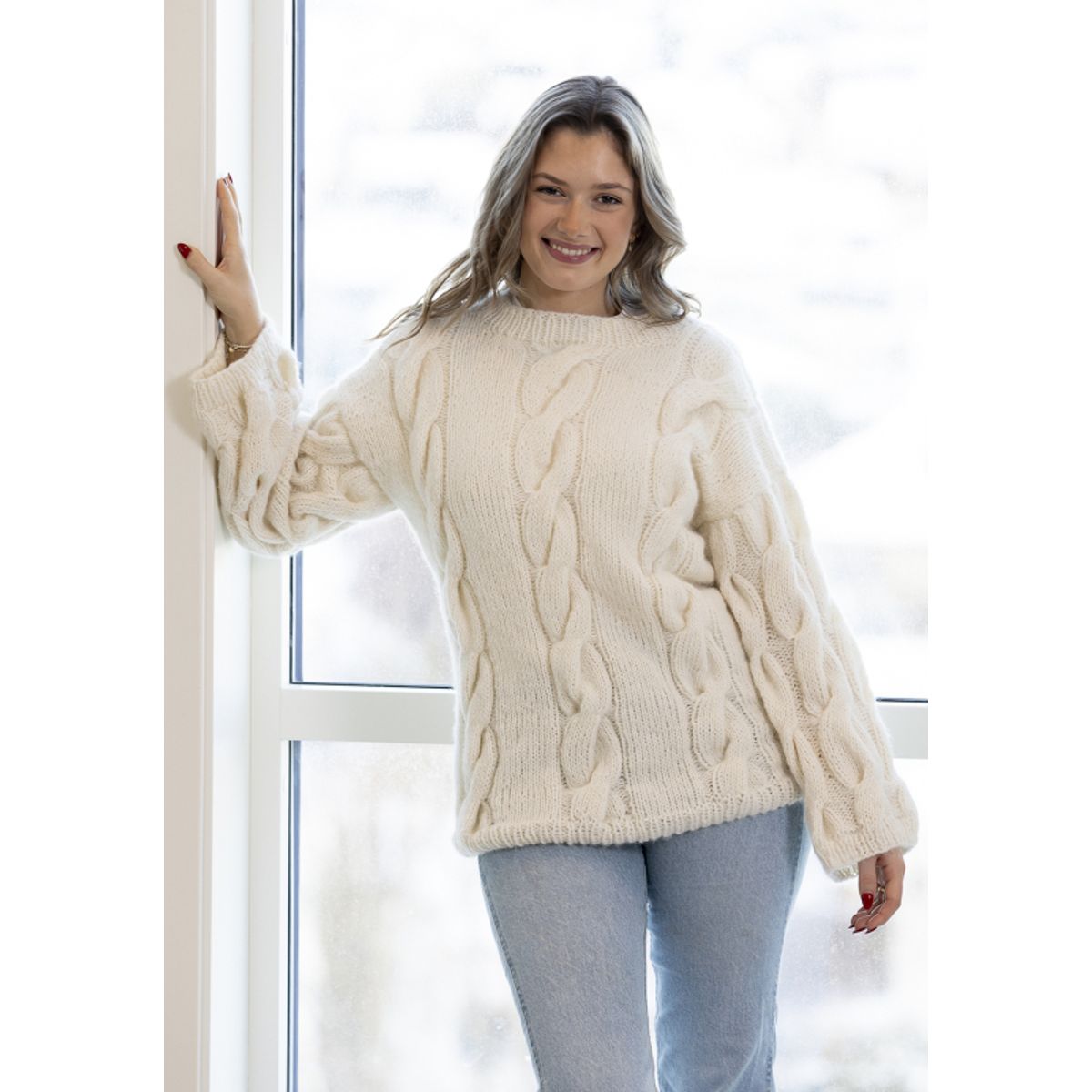 "Vigdel" Genser - Viking Design 2305-09 Kit - XS-XL - Viking Alpaca Bris, fra Viking