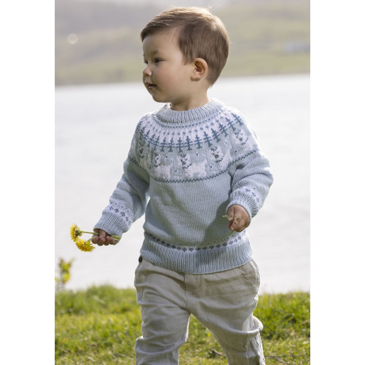 "Hunde" Genser- Viking Design 2323-6A Kit - 1 - 8år - Viking Bambino, fra Viking