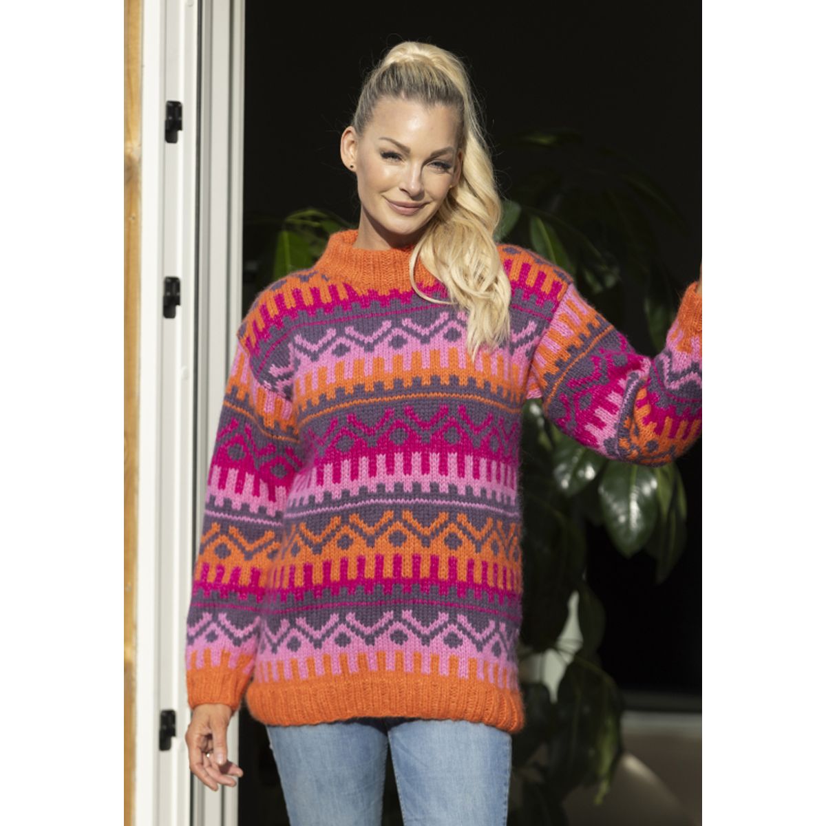 "Aria" Genser - Viking Design 2416-6 Kit - XS-XXL - Viking Alpaca Bris, fra Viking