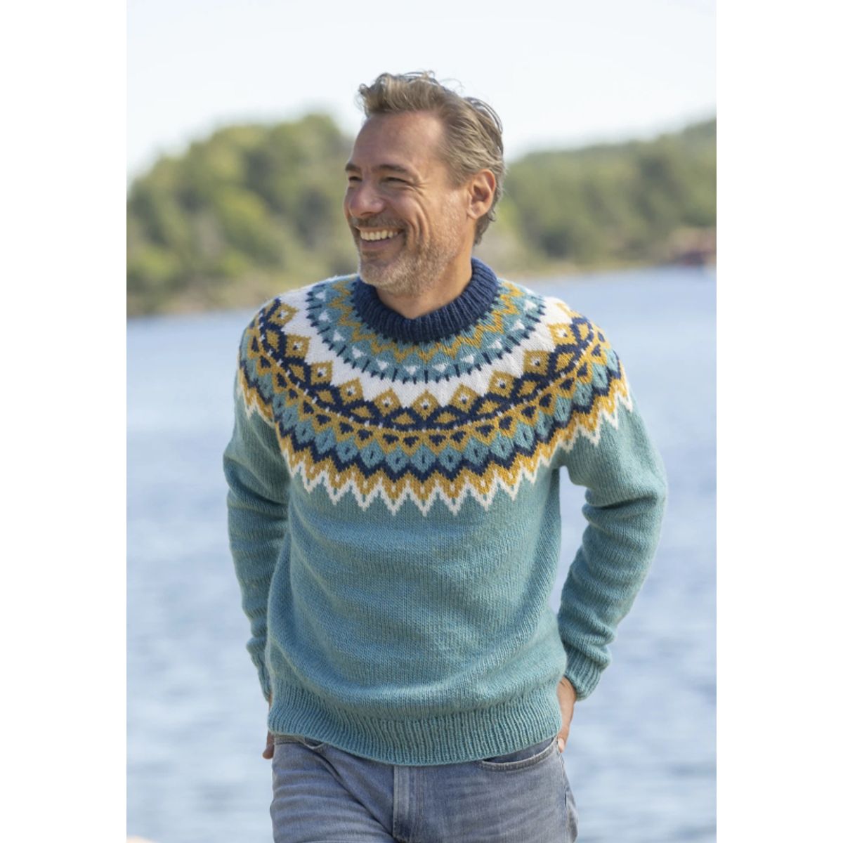 "Kraft" genser- Viking Design 2329-1B Kit - XS-XXL - Viking Wool, fra Viking