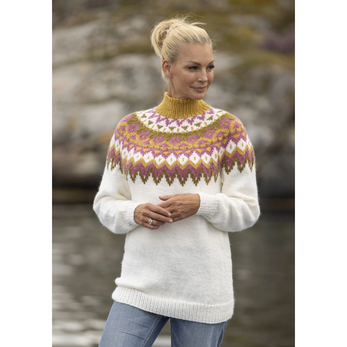 "Kraft" genser- Viking Design 2329-1C Kit - XS-XXL - Viking Wool, fra Viking