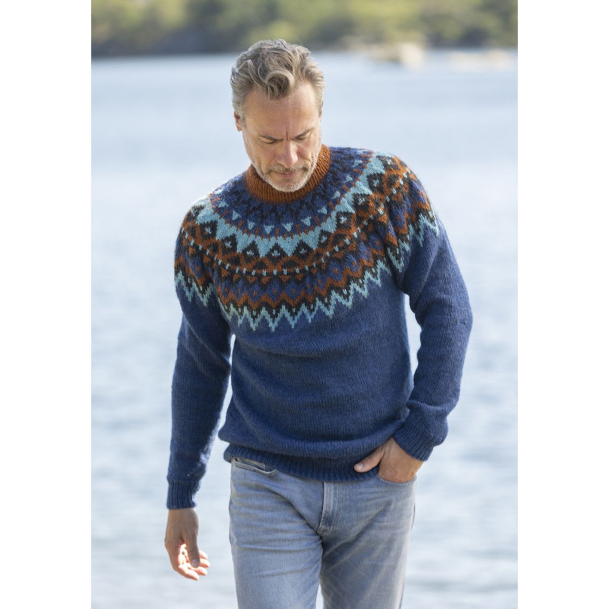 "Kraft" genser- Viking Design 2329-1H Kit - XS-XXL - Viking Wool, fra Viking