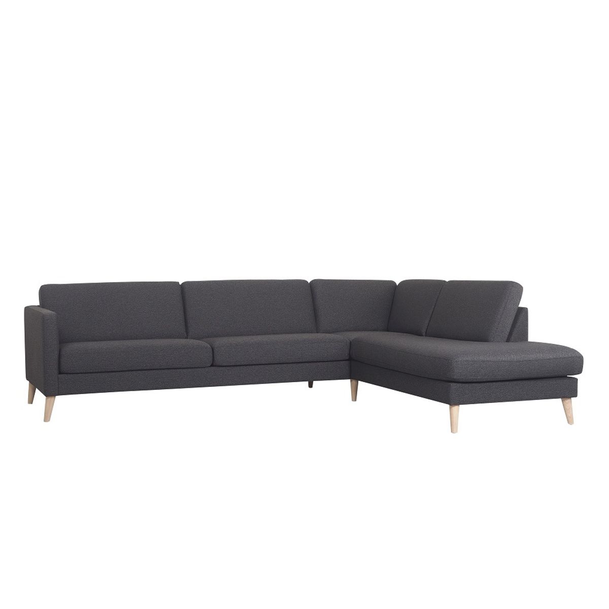 Elm open-end sofa - stof/læder - hurtig levering