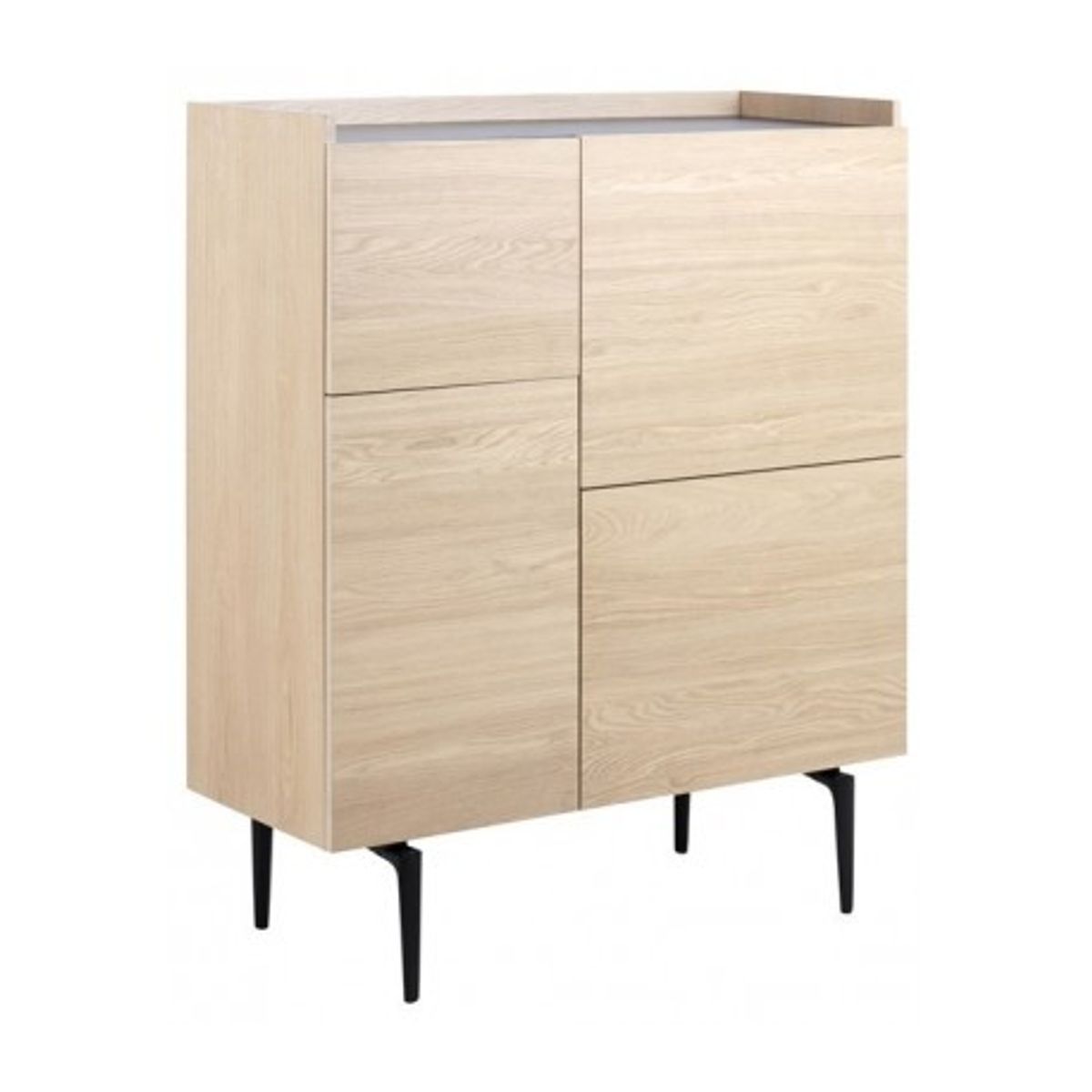 Connect Highboard i stål og egetræsfinér H121 cm - Sort/Natur