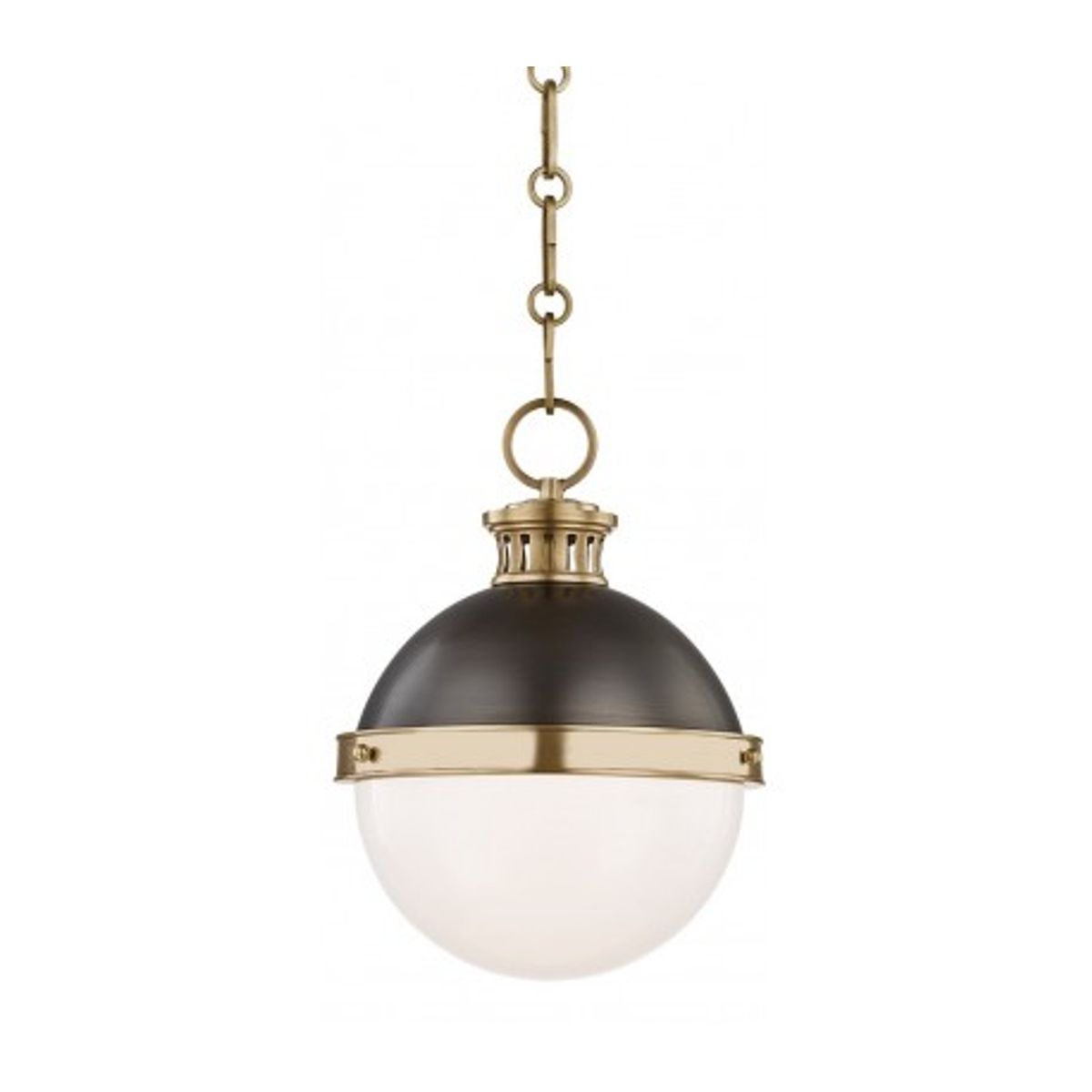 Latham Loftlampe i stål og glas Ø24,1 cm 1 x E27 - Aldret bronze/Opalhvid