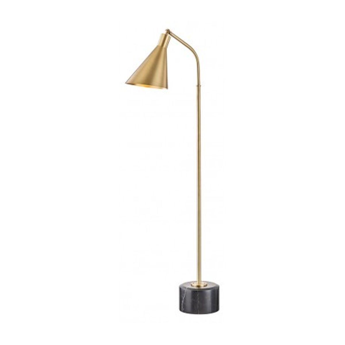 Stanton Gulvlampe i stål og marmor H137 cm 1 x E27 - Antik messing/Sort marmor