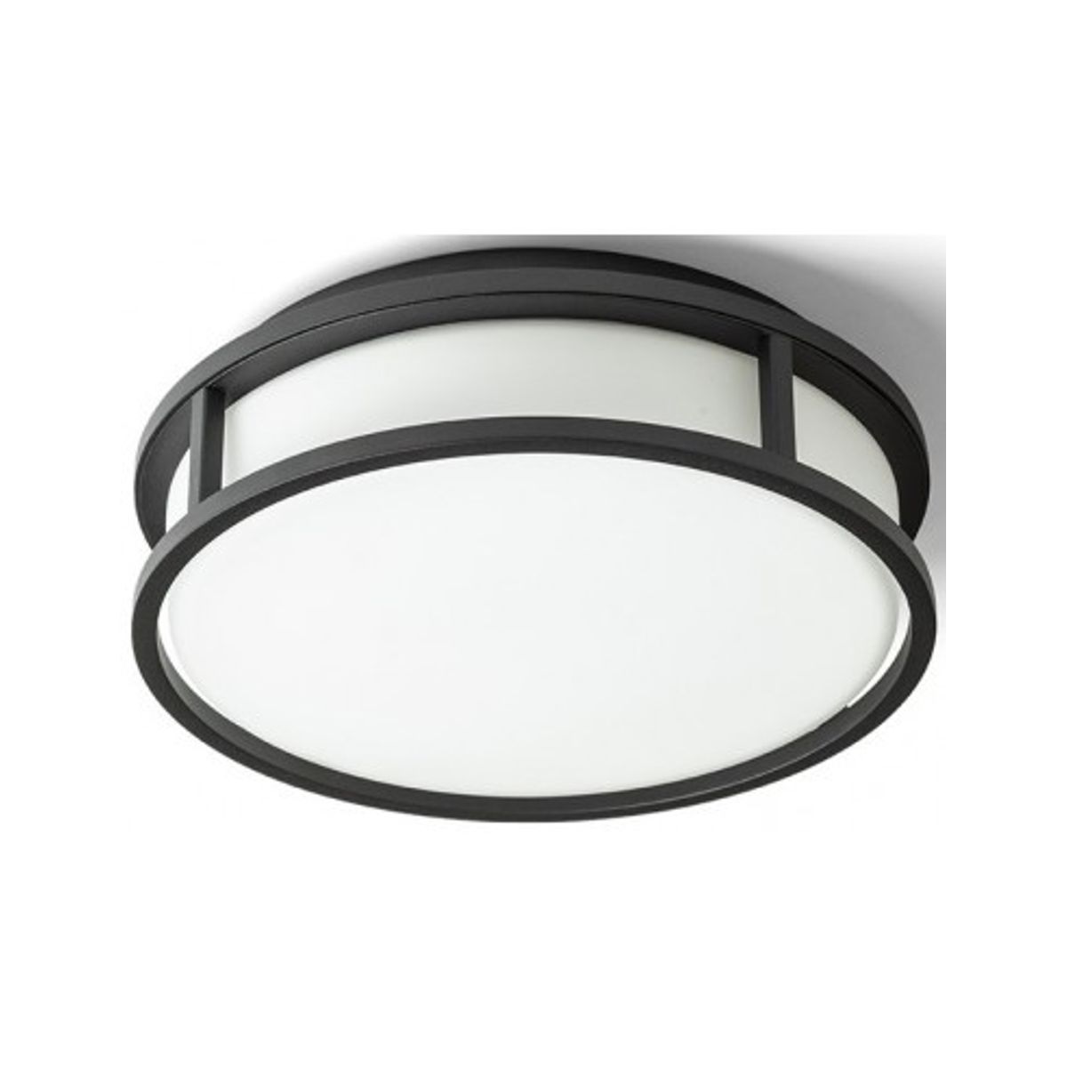 GRANDE 25 Badeværelseslampe plafond Ø25 cm 1 x 12W LED - Sort/Opalhvid