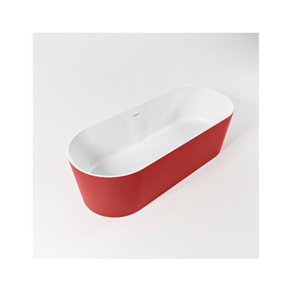 NOBLE fritstående badekar 180 x 75 cm Solid surface - Talkum/Rød