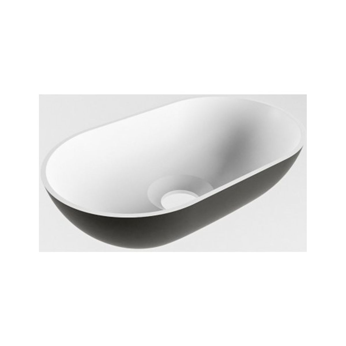 POOLE håndvask 30 x 18 cm Solid surface - Talkum/Sort