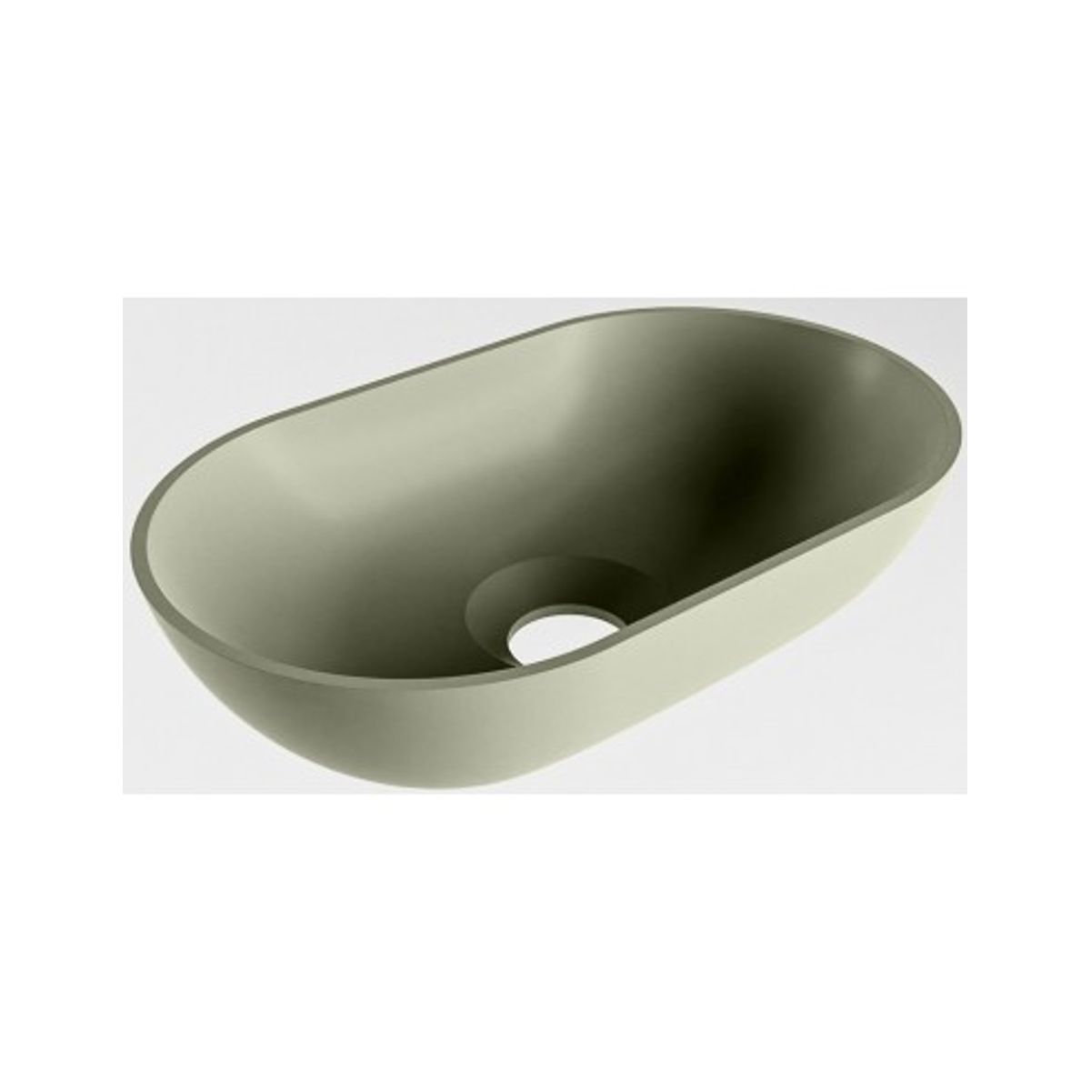 POOLE håndvask 30 x 18 cm Solid surface - Armygrøn