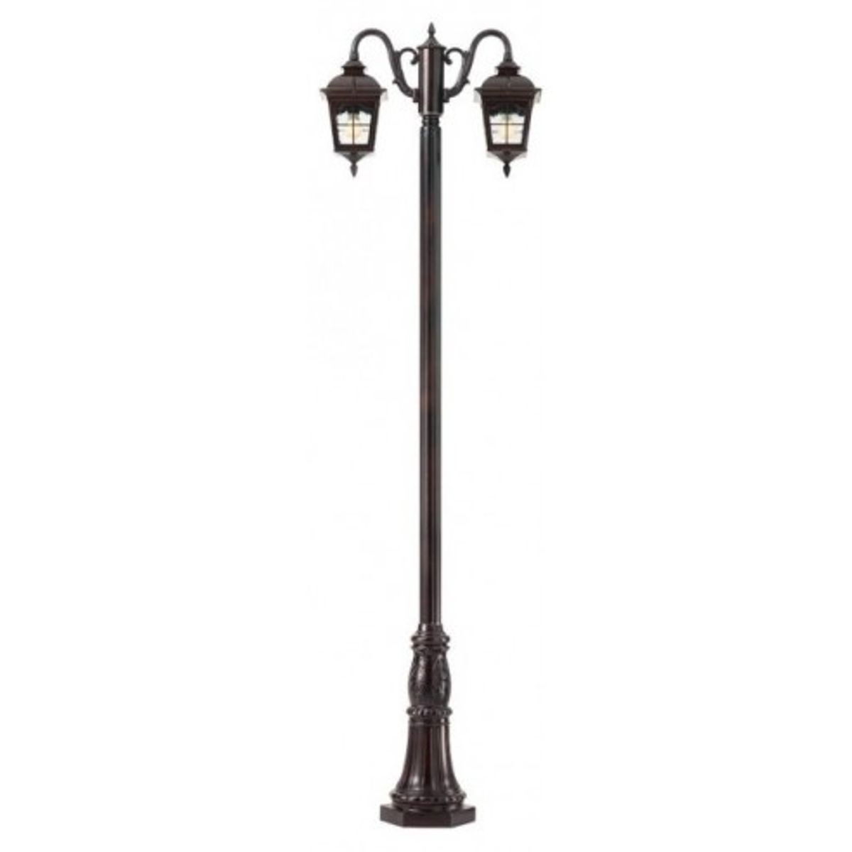 YORK Bedlampe i aluminium og glas H270 cm 2 x E27 - Antik mørkebrun