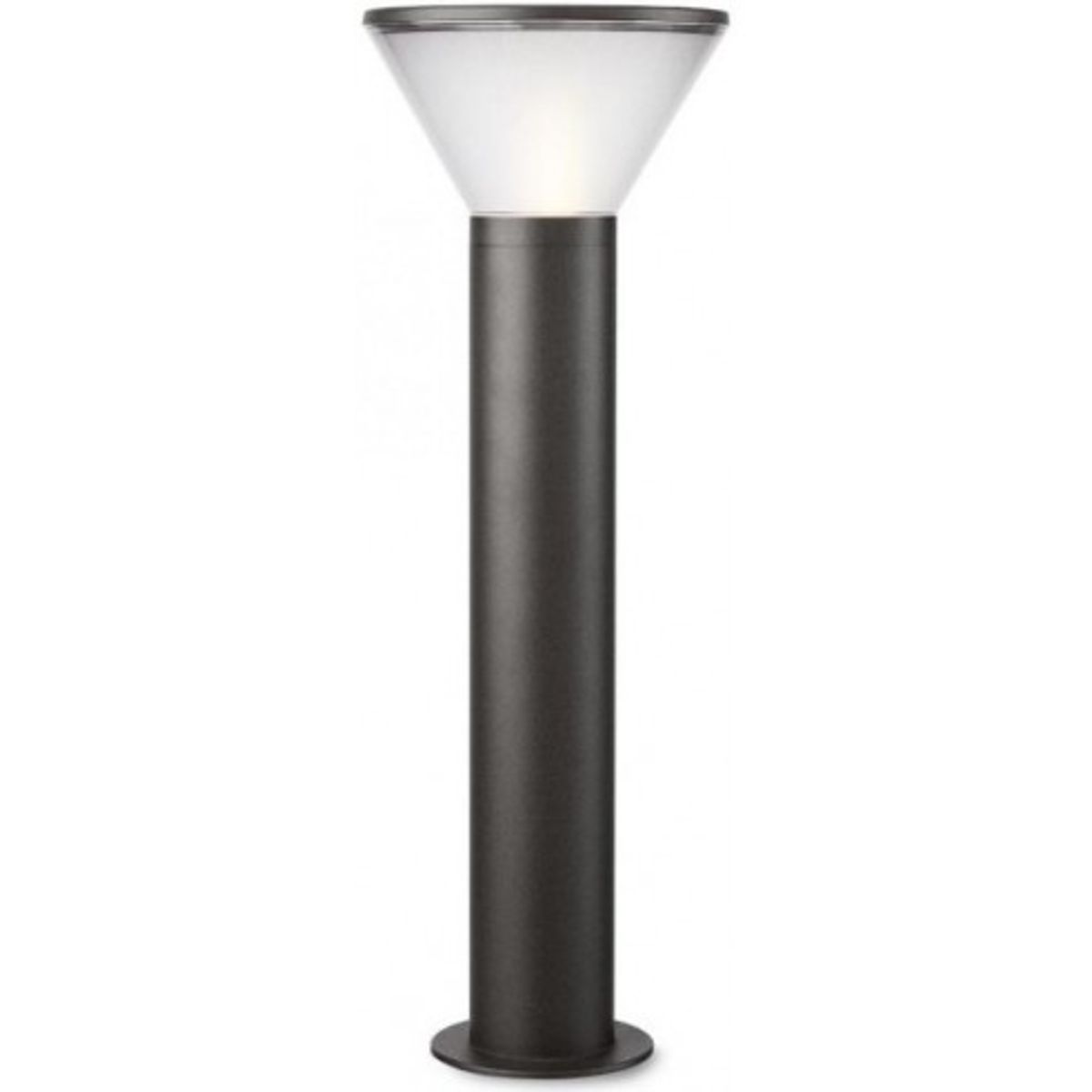 WIT Bedlampe i aluminium og polycarbonat H65 cm 1 x E27 - Mat mørkegrå/Frostet