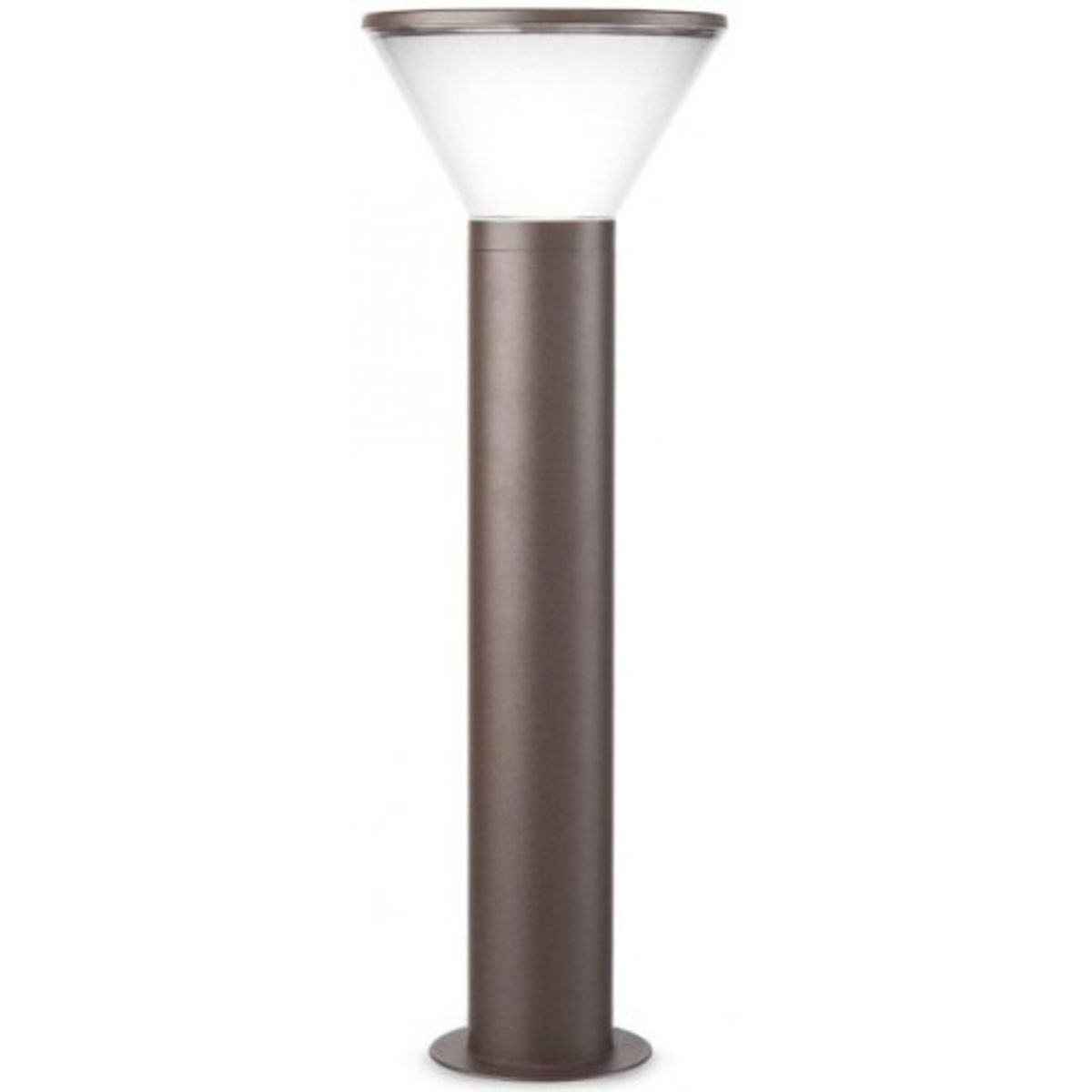 WIT Bedlampe i aluminium og polycarbonat H65 cm 1 x E27 - Mat mørkebrun/Frostet