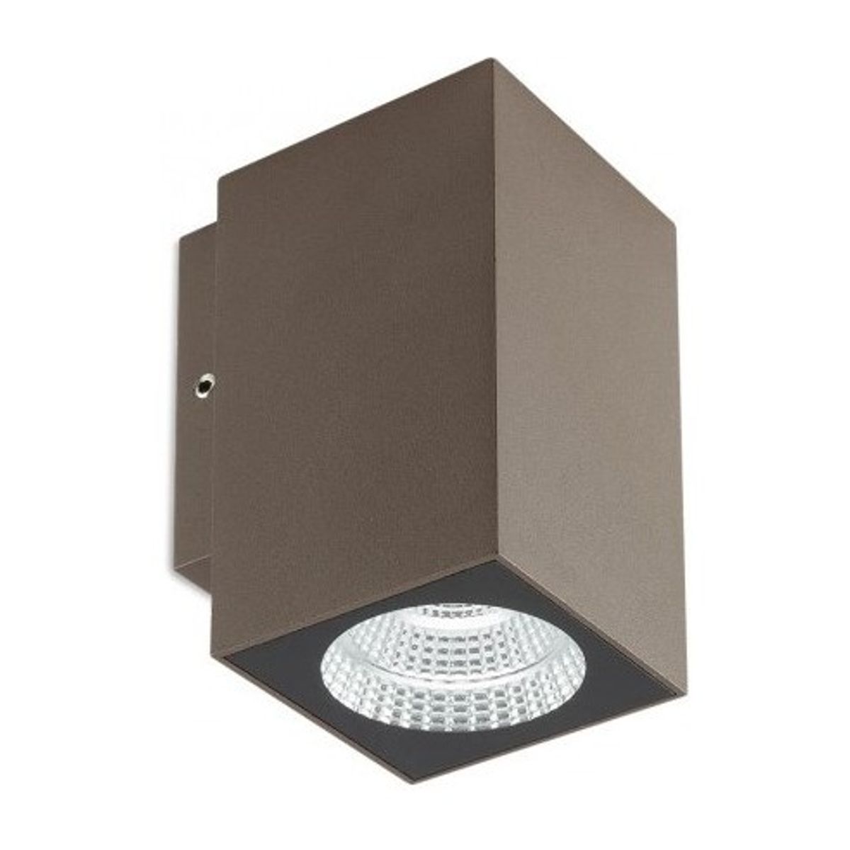 QUAD Væglampe i aluminium og glas H10,3 cm 1 x 3W COB LED - Mat mørkebrun