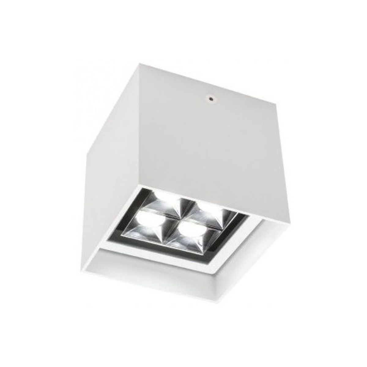 HUB Påbygningsspot i aluminium 10 x 10 cm 1 x 12W CREE LED - Mat hvid