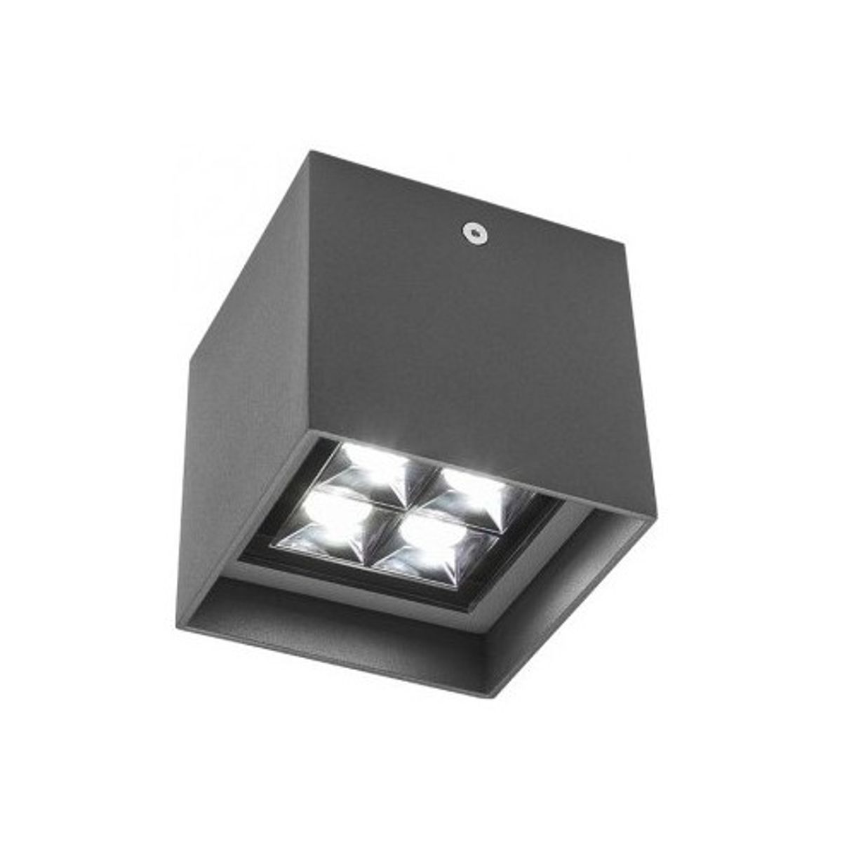 HUB Påbygningsspot i aluminium 10 x 10 cm 1 x 12W CREE LED - Mat mørkegrå